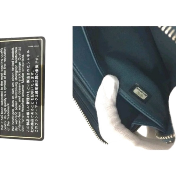 CHANEL Rare 2018 Metiers d’Art 2018 Turquoise Chevron Zipped Wallet - Picture 8 of 16